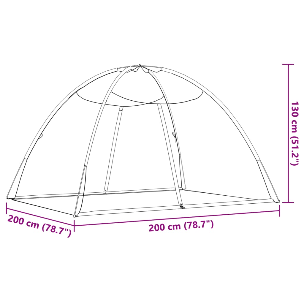 vidaXL Moskito-Netzzelt Mongolisch 220 Schwarz 200x150x140 cm