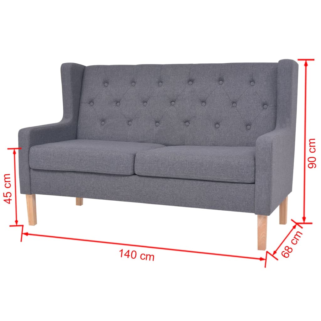 vidaXL 3-tlg. Sofa-Set Stoff Grau