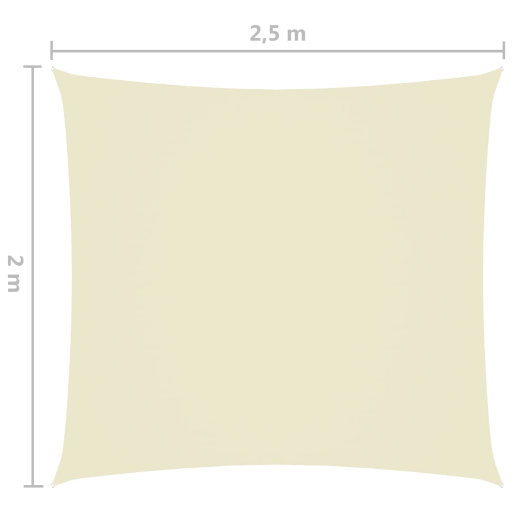 vidaXL Sonnensegel Oxford-Gewebe Rechteckig 2x2,5 m Creme