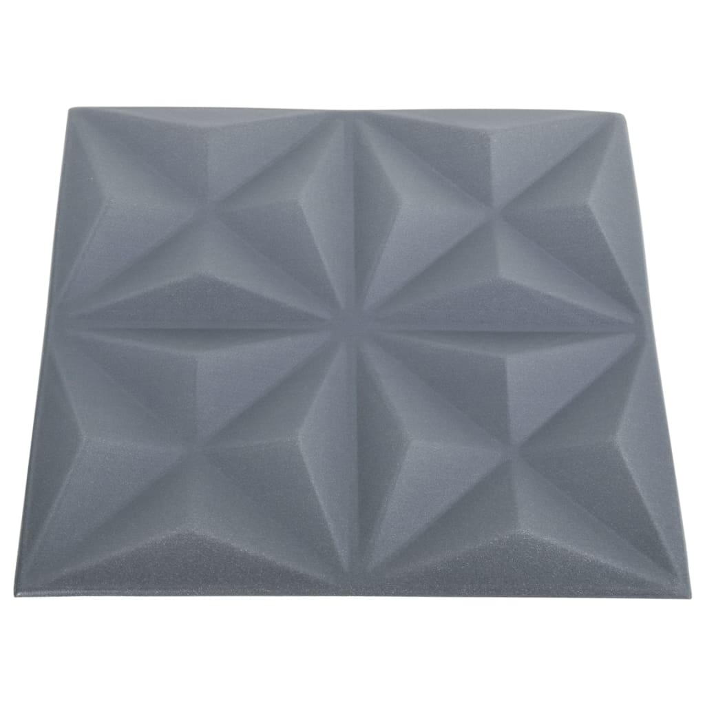 vidaXL 3D-Wandpaneele 24 Stk. 50x50 cm Origami Grau 6 m²