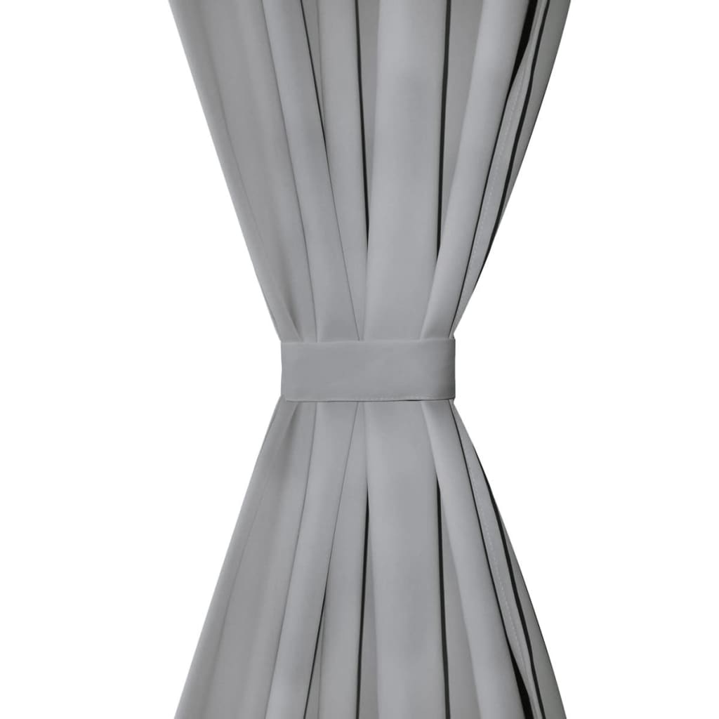 vidaXL Vorhänge aus Mikro-Satin 2 Stk. mit Schlaufen 140×245 cm Grau