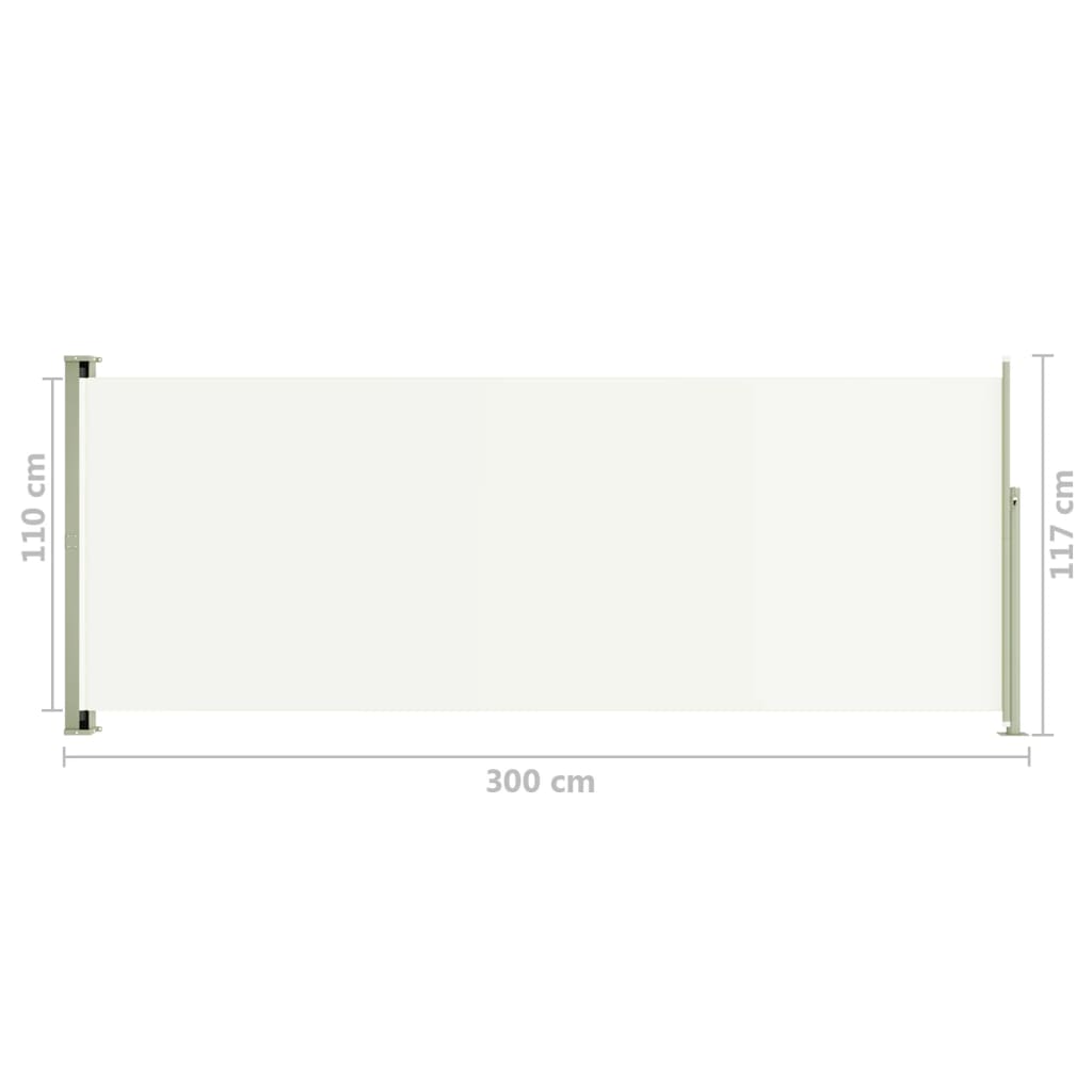vidaXL Seitenmarkise Ausziehbar 117x300 cm Creme