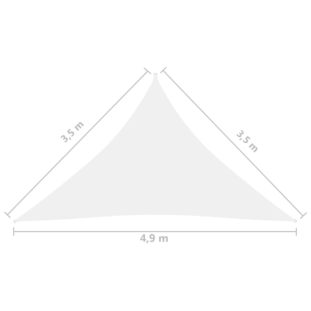 vidaXL Sonnensegel Oxford-Gewebe Dreieckig 3,5x3,5x4,9 m Weiß