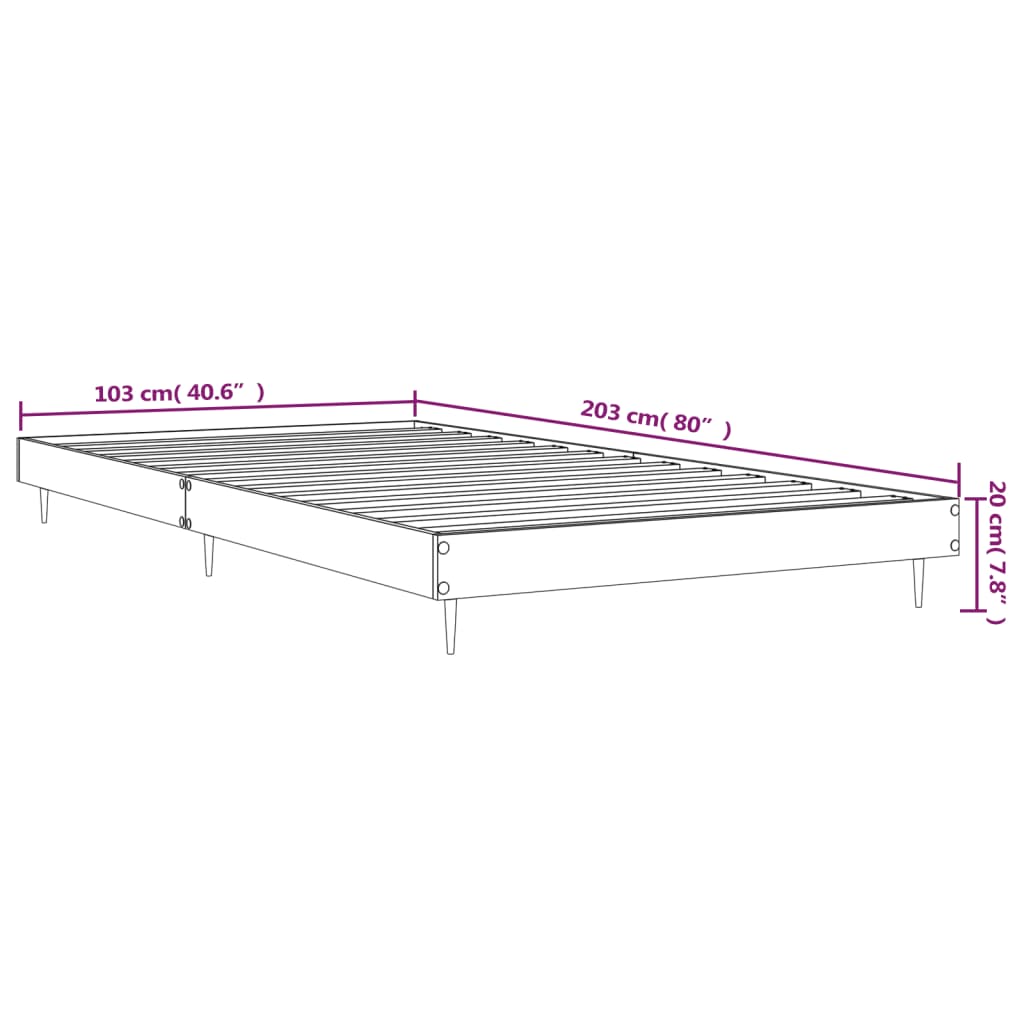 vidaXL Bettgestell Hochglanz-Weiß 100x200 cm Holzwerkstoff