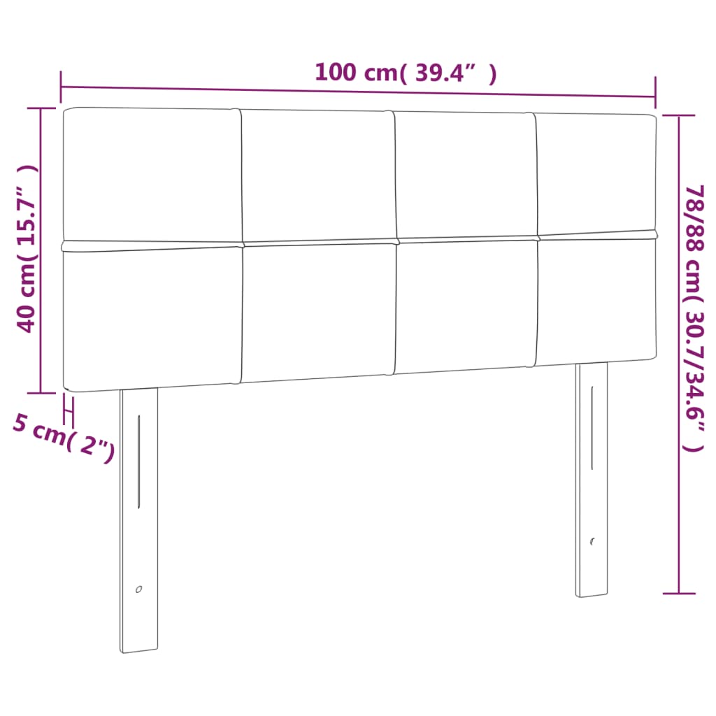 vidaXL Kopfteil Grün 100x5x78/88 cm Stoff