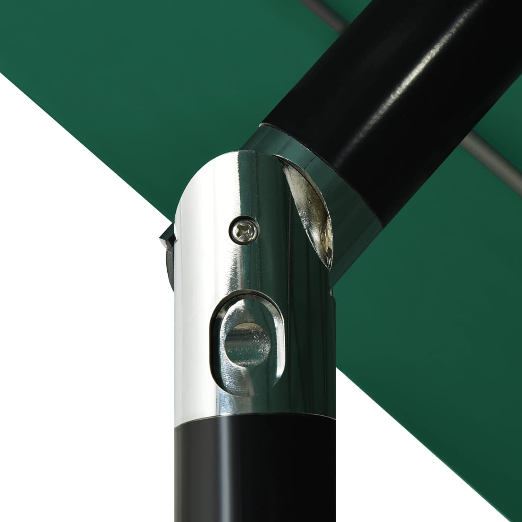vidaXL Sonnenschirm mit Aluminium-Mast 3-lagig Grün 3,5 m