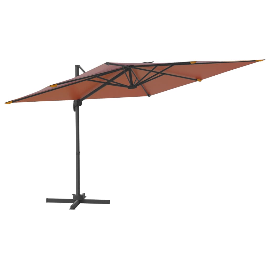 vidaXL Ampelschirm mit Aluminium-Mast Terrakotta 300x300 cm