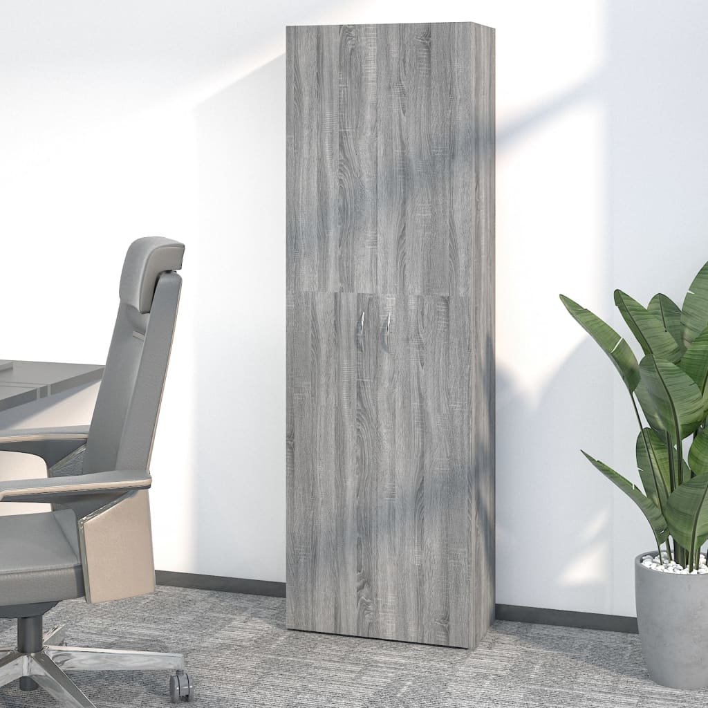 vidaXL Büroschrank Grau Sonoma 60x32x190 cm Holzwerkstoff