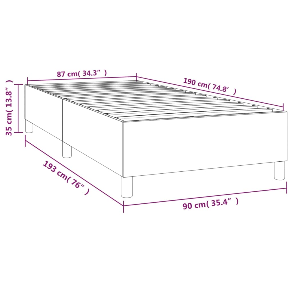 vidaXL Bettgestell Dunkelblau 90x190 cm Samt