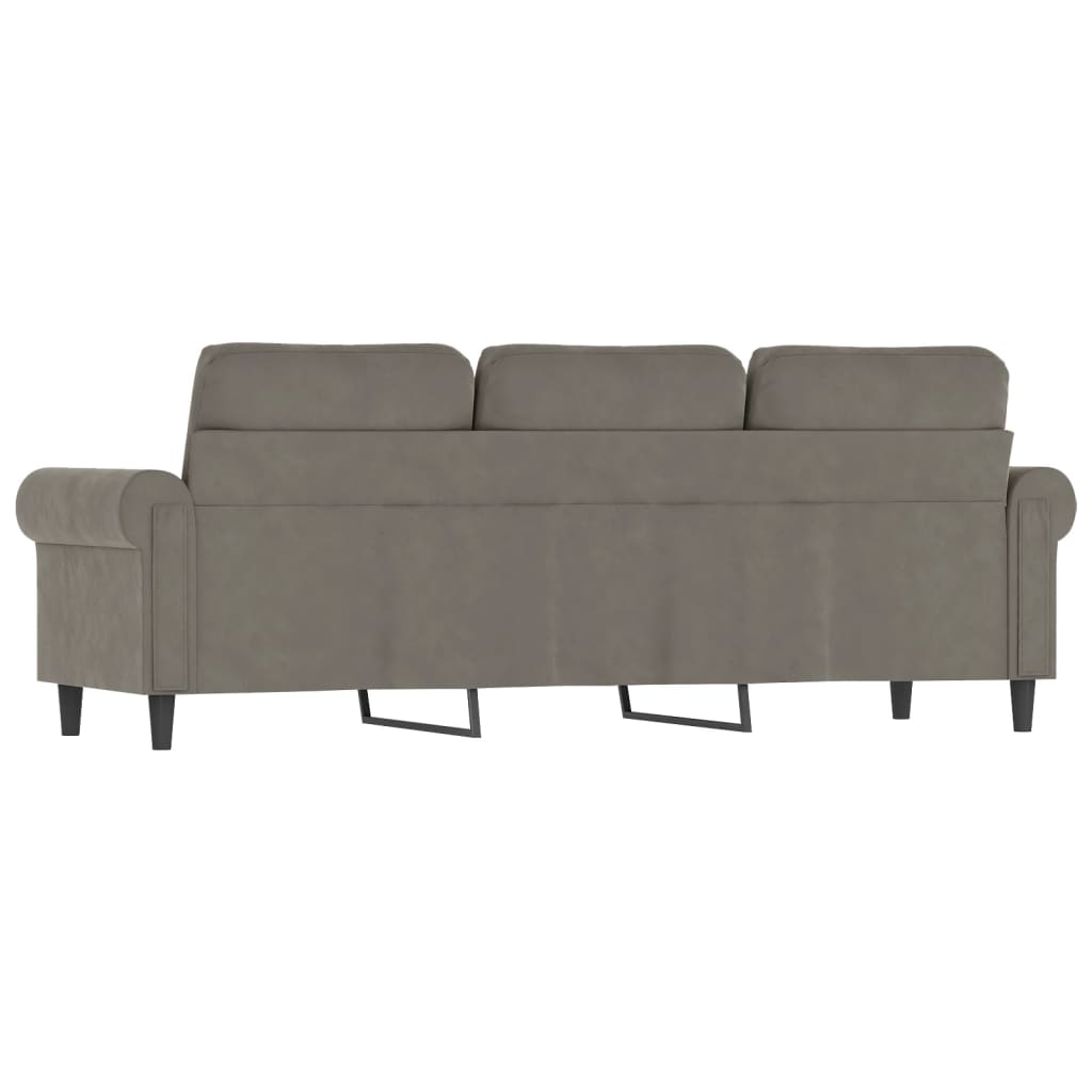 vidaXL 3-Sitzer-Sofa Hellgrau 180 cm Samt