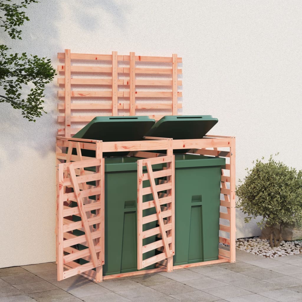 vidaXL Mülltonnenbox für 2 Tonnen Massivholz Douglasie