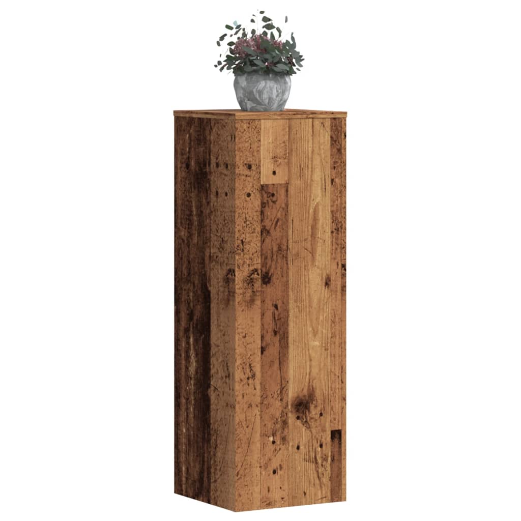 vidaXL Pflanzenständer Altholz-Optik 33x33x100 cm Holzwerkstoff