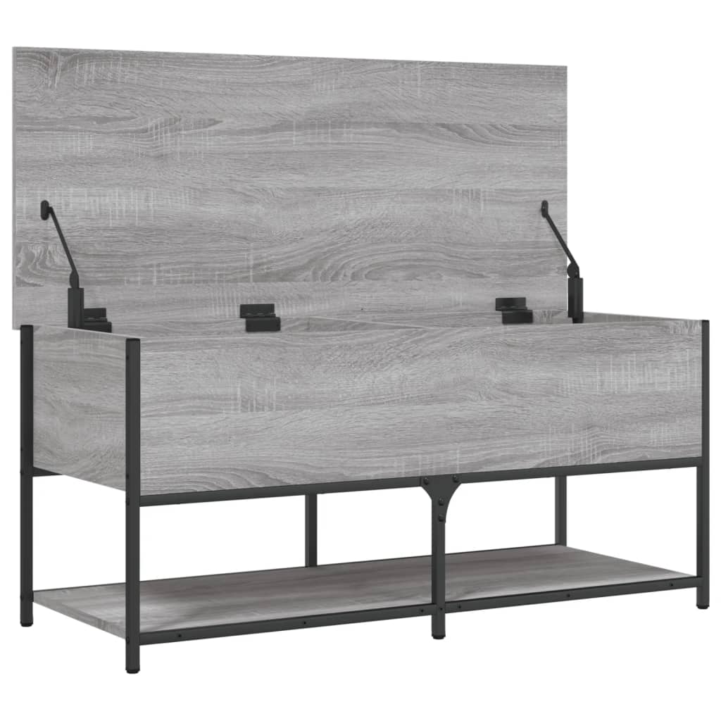 vidaXL Sitzbank mit Stauraum Grau Sonoma 100x42,5x47 cm Holzwerkstoff