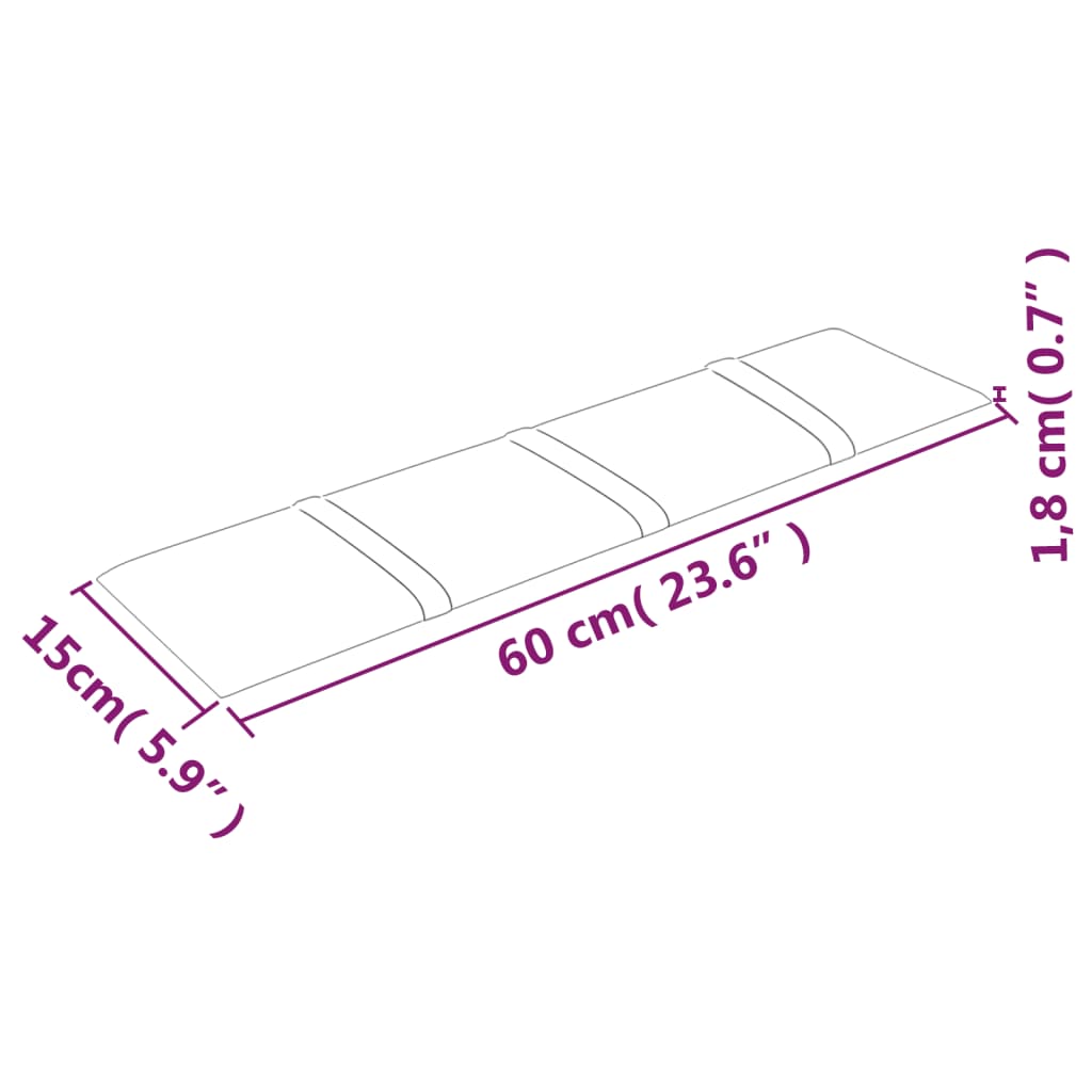 vidaXL Wandpaneele 12 Stk. Hellgrau 60x15 cm Samt 1,08 m²