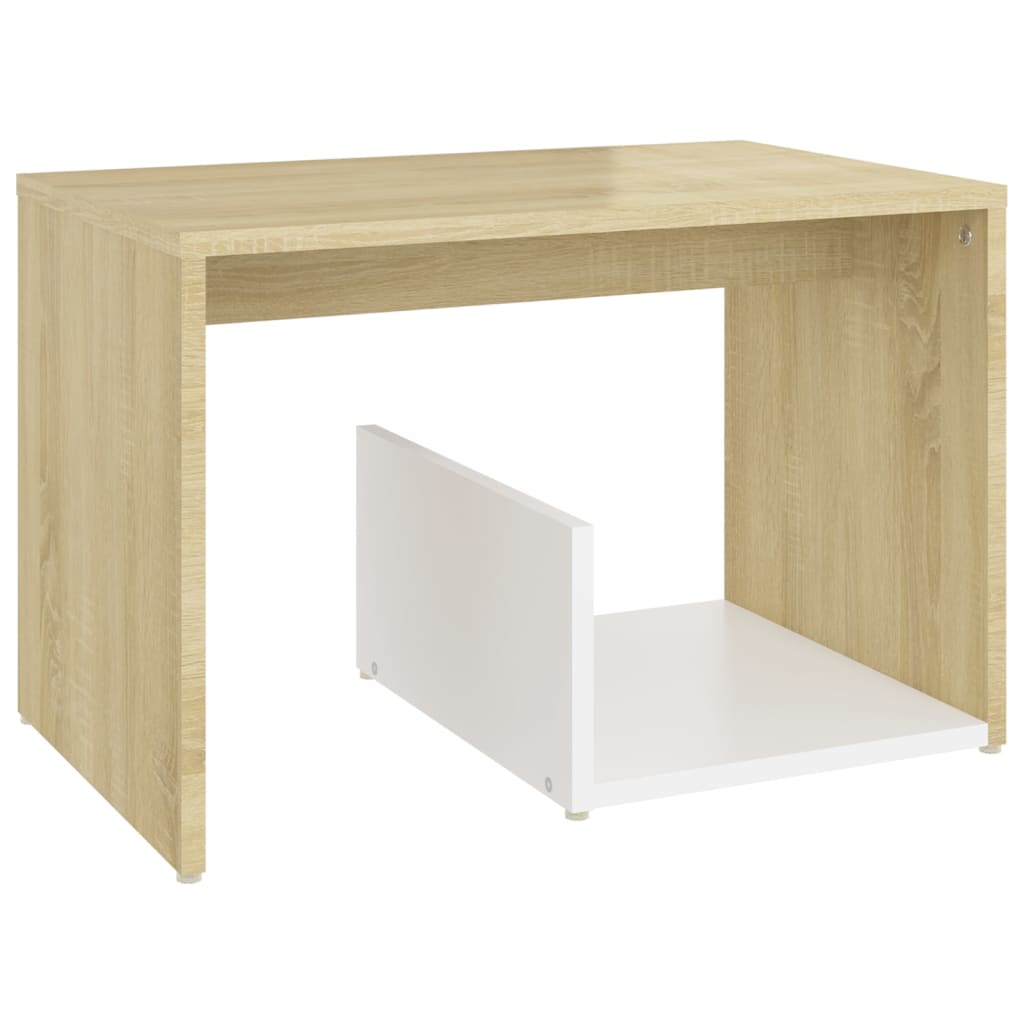 vidaXL Beistelltisch Weiß und Sonoma-Eiche 59x36x38 cm Holzwerkstoff