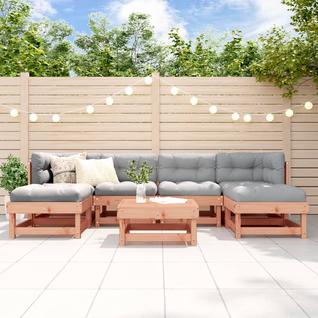 vidaXL 7-tlg. Garten-Lounge-Set mit Kissen Massivholz Douglasie