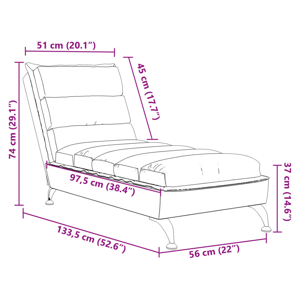 vidaXL Chaiselongue mit Kissen Blau Stoff