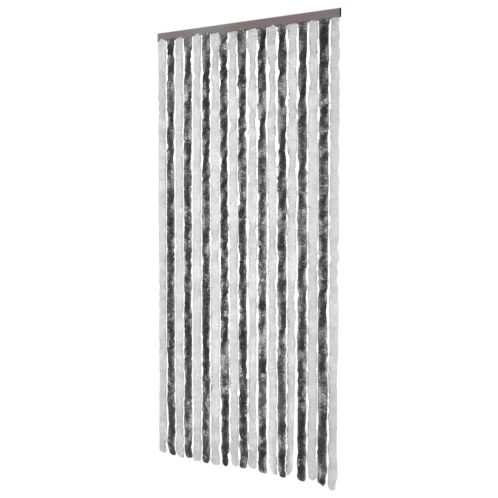 vidaXL Insektenschutz-Vorhang Grau und Weiß 90x200 cm Chenille
