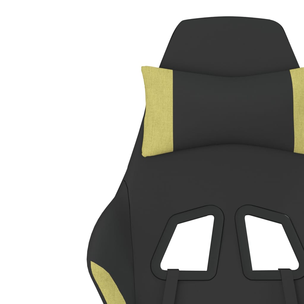 vidaXL Gaming-Stuhl mit Massage & Fußstütze Schwarz und Hellgrün Stoff