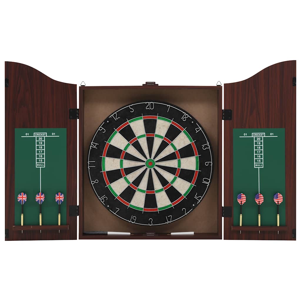 Produktbild von Dart Schrank Set Arrow180 Dartscheibe Set Mit Schrank – Sisal Board, 2x 18g Steel Darts, Verstellbarer Ring Dart Set Für Zuhause
