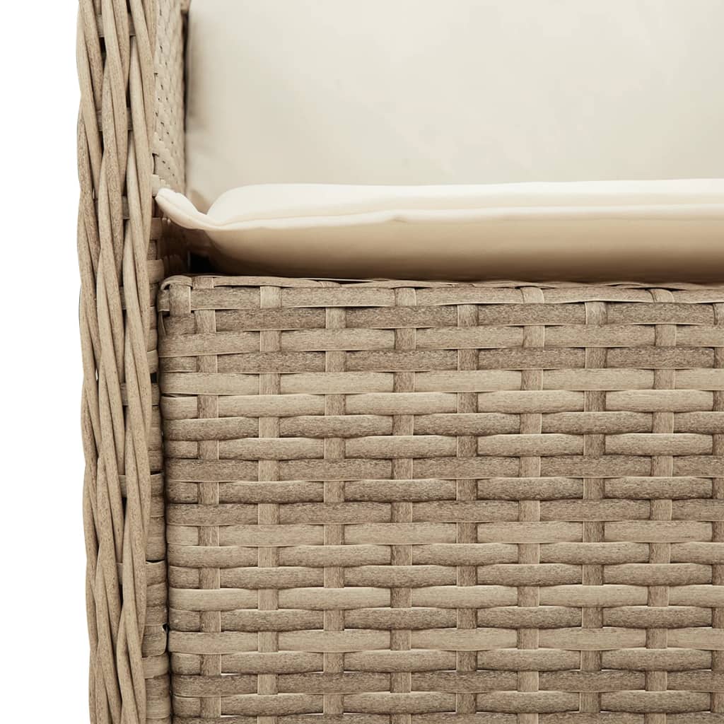 vidaXL 5-tlg. Garten-Essgruppe mit Kissen Beige Poly Rattan