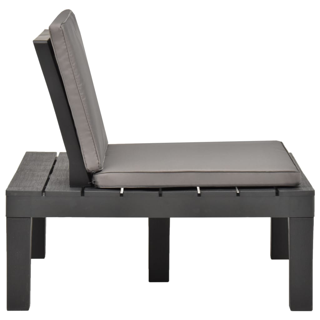 vidaXL Garten-Lounge-Stuhl mit Sitzpolster Kunststoff Anthrazit