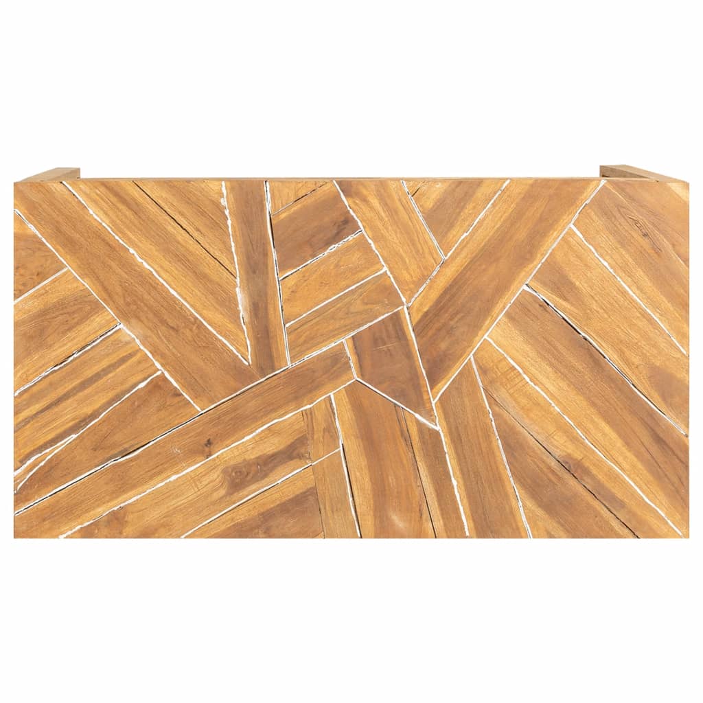 vidaXL Couchtisch Erosion Teak Massivholz 110x35x38 cm