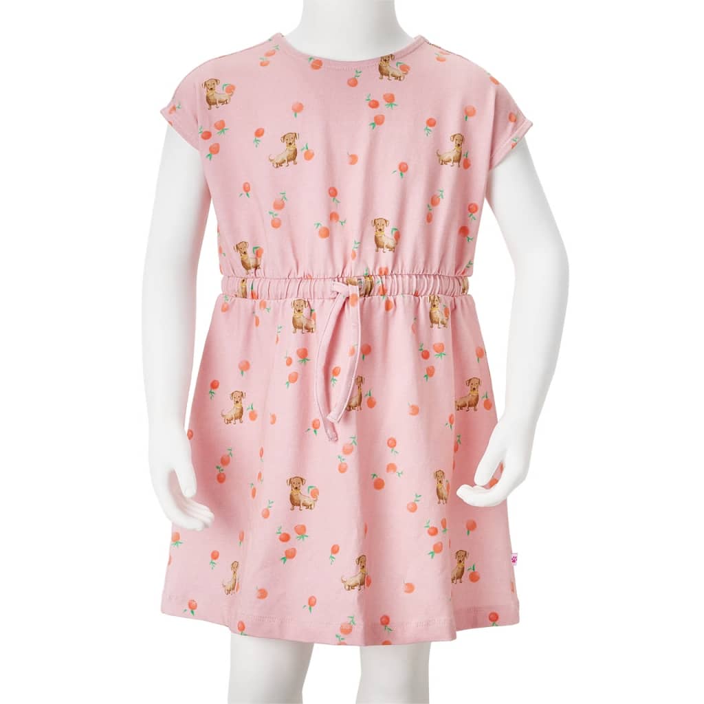 Kinderkleid mit Taillenband Hellorange 104