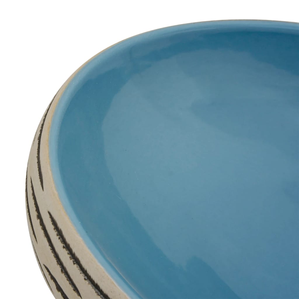 vidaXL Aufsatzwaschbecken Mehrfarbig Oval 59x40x15 cm Keramik