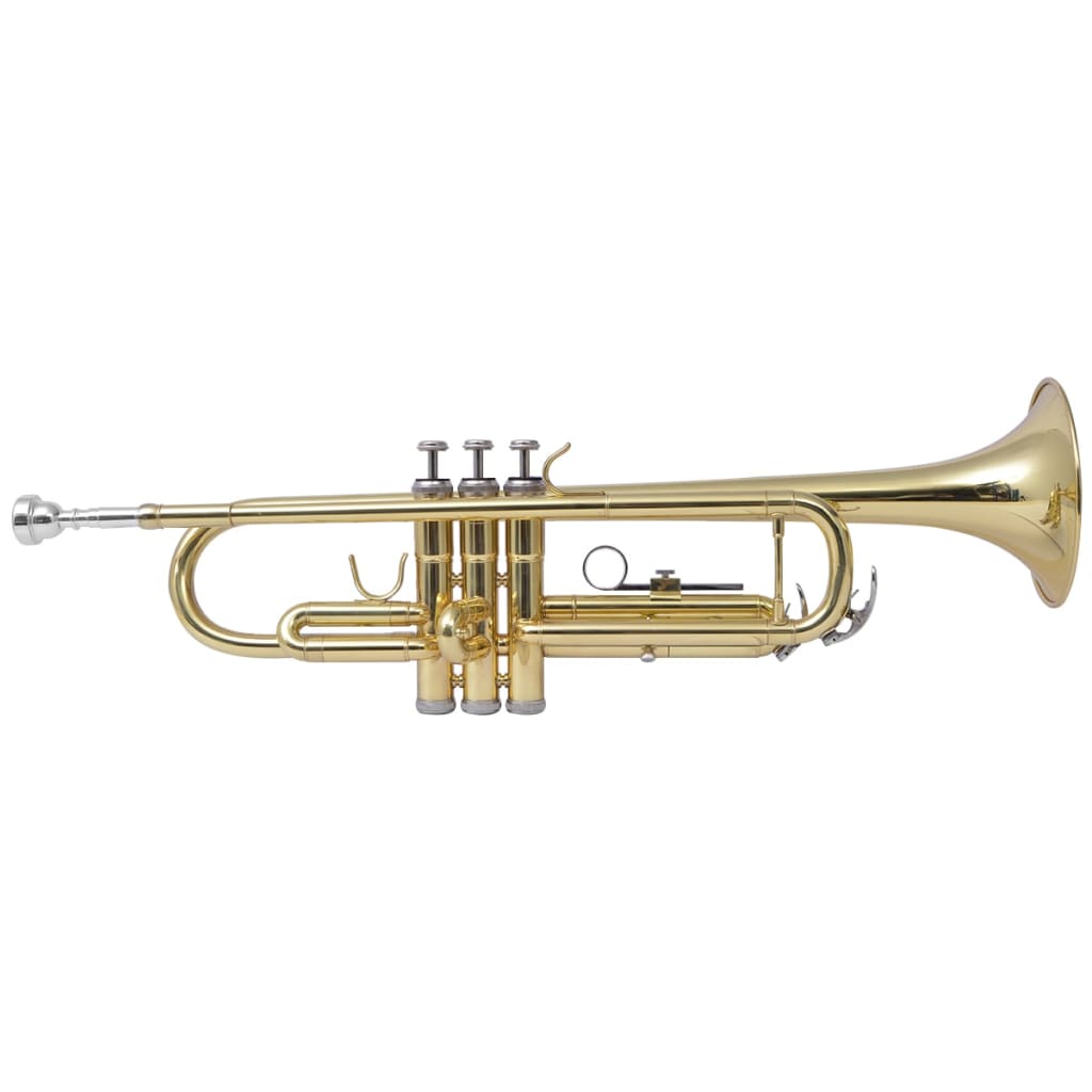 vidaXL Trompete Gelb Messing mit Goldlack Bb