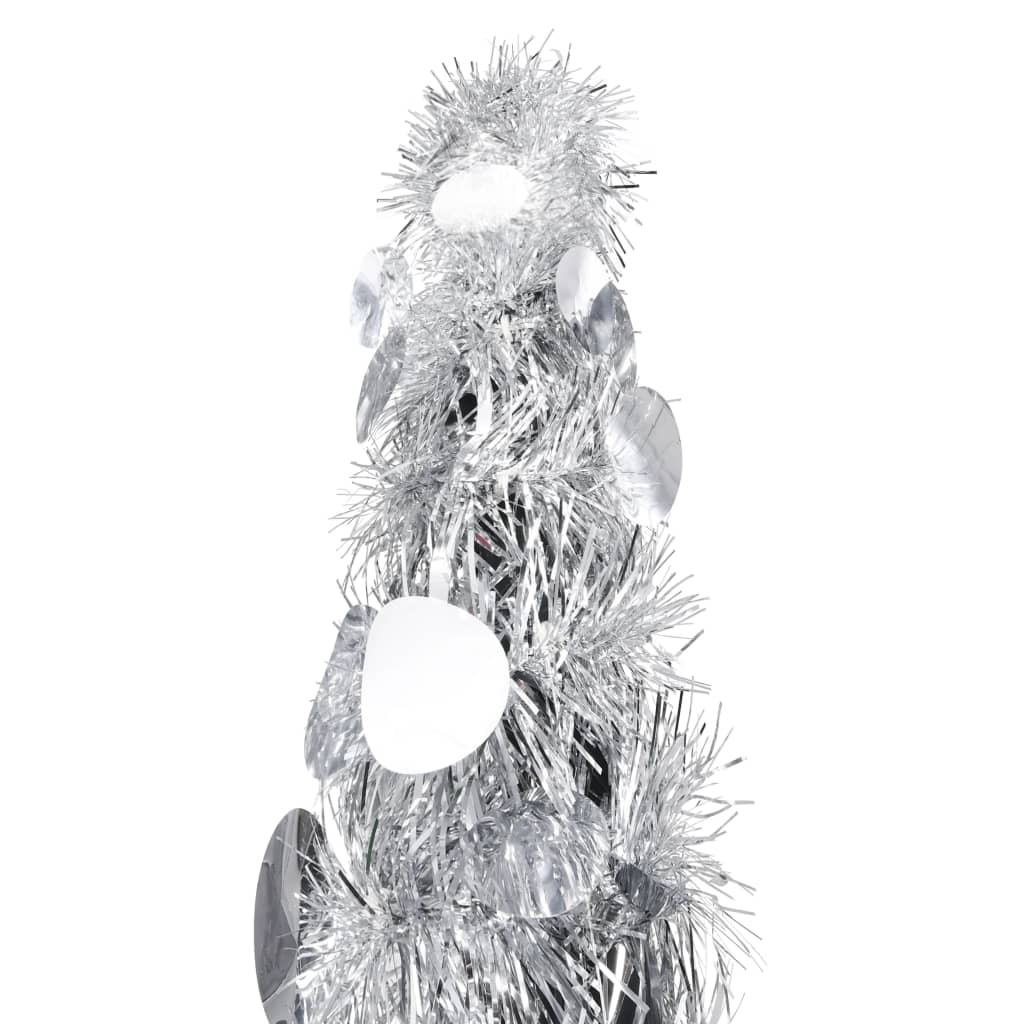 vidaXL Künstlicher Pop-Up-Weihnachtsbaum Silber 180 cm PET