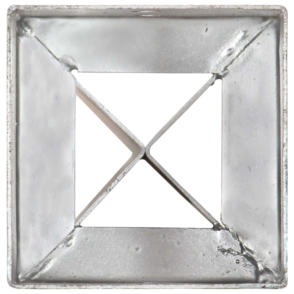 vidaXL Erdspieße 12 Stk. Silbern 10×10×91 cm Verzinkter Stahl