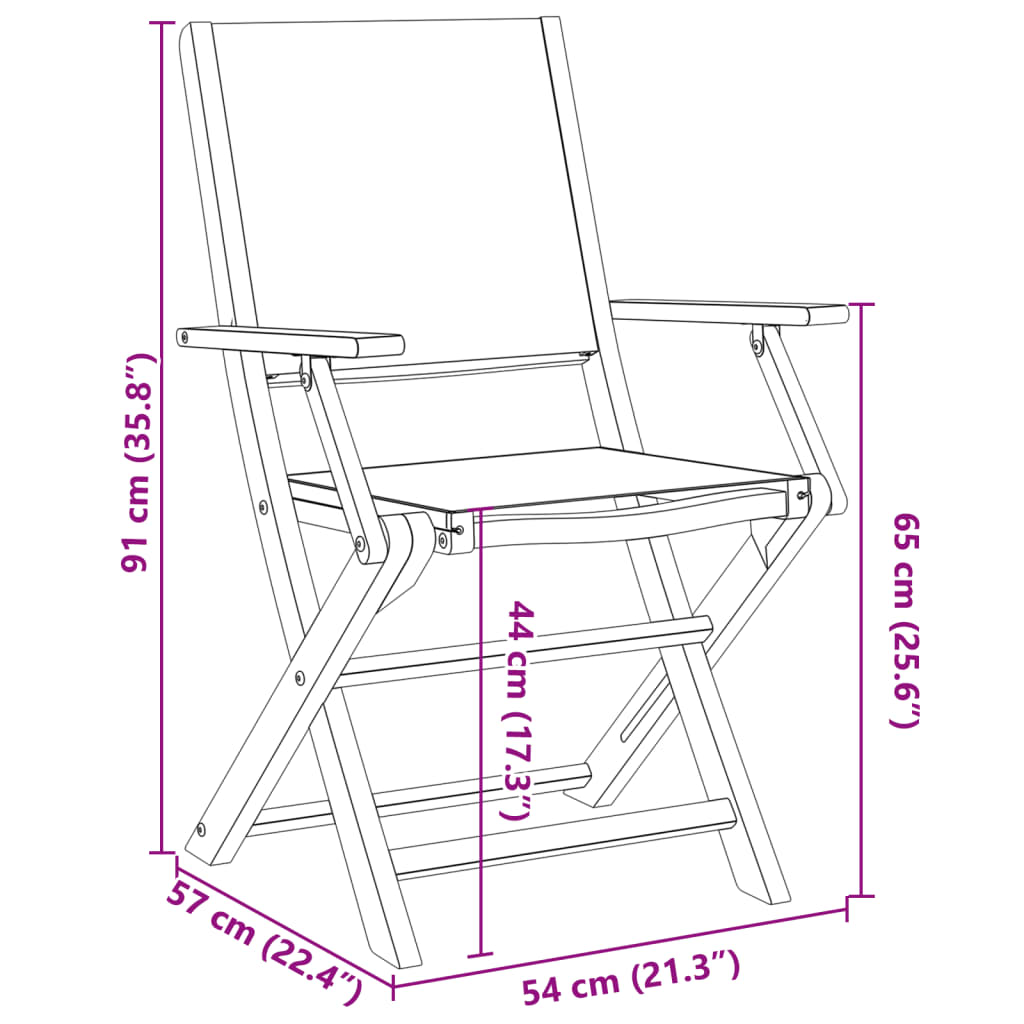 vidaXL Gartenstühle 2 Stk. Beige Massivholz Akazie & Stoff