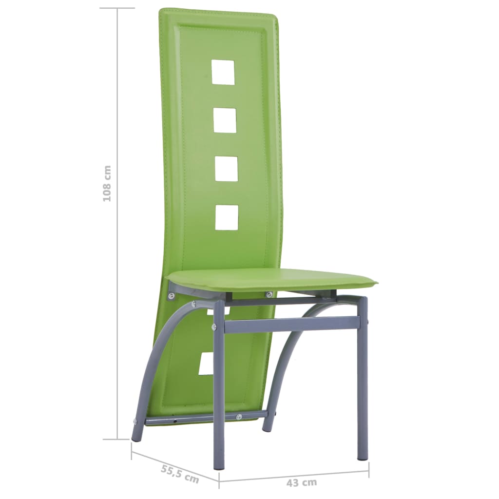 vidaXL Esszimmerstühle 4 Stk. Grün Kunstleder