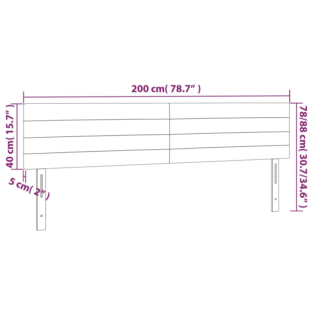 vidaXL Kopfteile 2 Stk. Dunkelgrau 100x5x78/88 cm Stoff