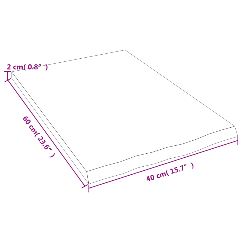 vidaXL Wandregal Dunkelbraun 40x60x2 cm Massivholz Eiche Behandelt