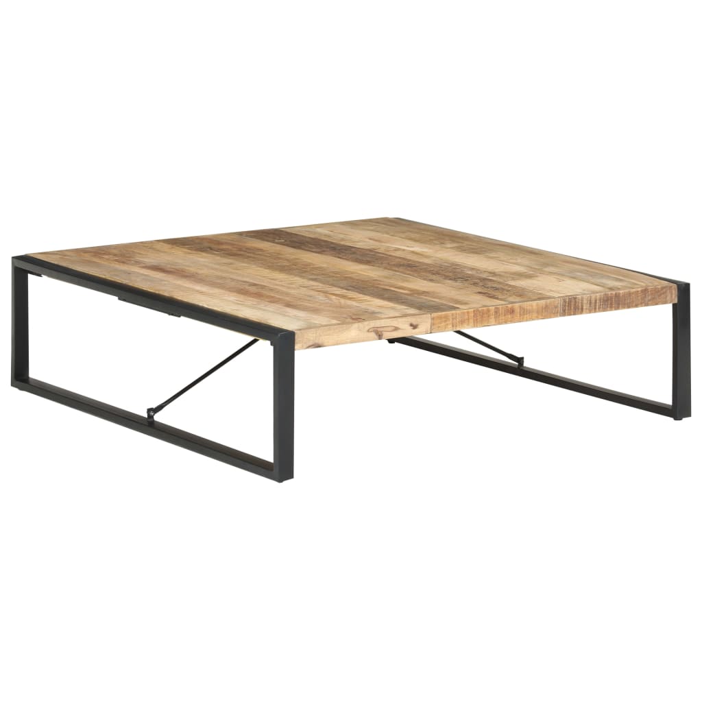 vidaXL Couchtisch 140x140x40 cm Raues Mangoholz