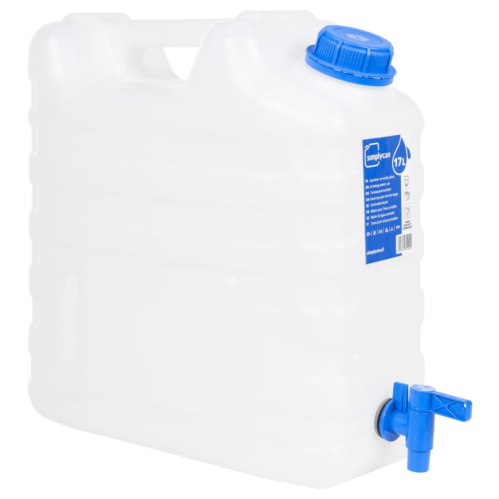 vidaXL Wasserbehälter mit Hahn Transparent 17 L Kunststoff