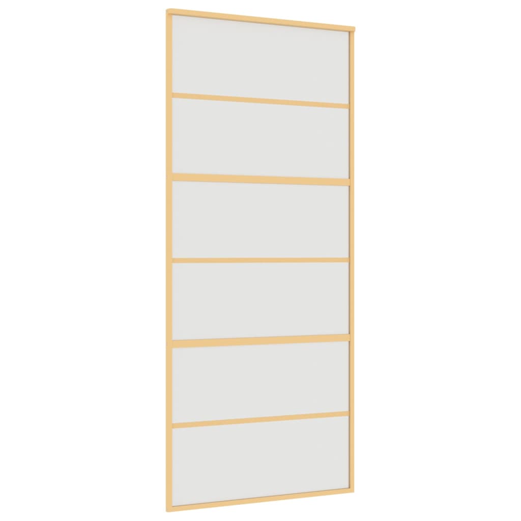 vidaXL Schiebetür Golden 90x205 cm Matt ESG-Glas und Aluminium