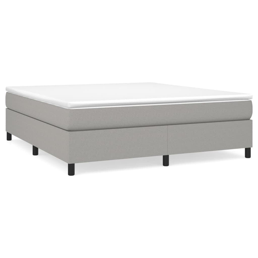 vidaXL Boxspringbett mit Matratze Hellgrau 180x200 cm Stoff