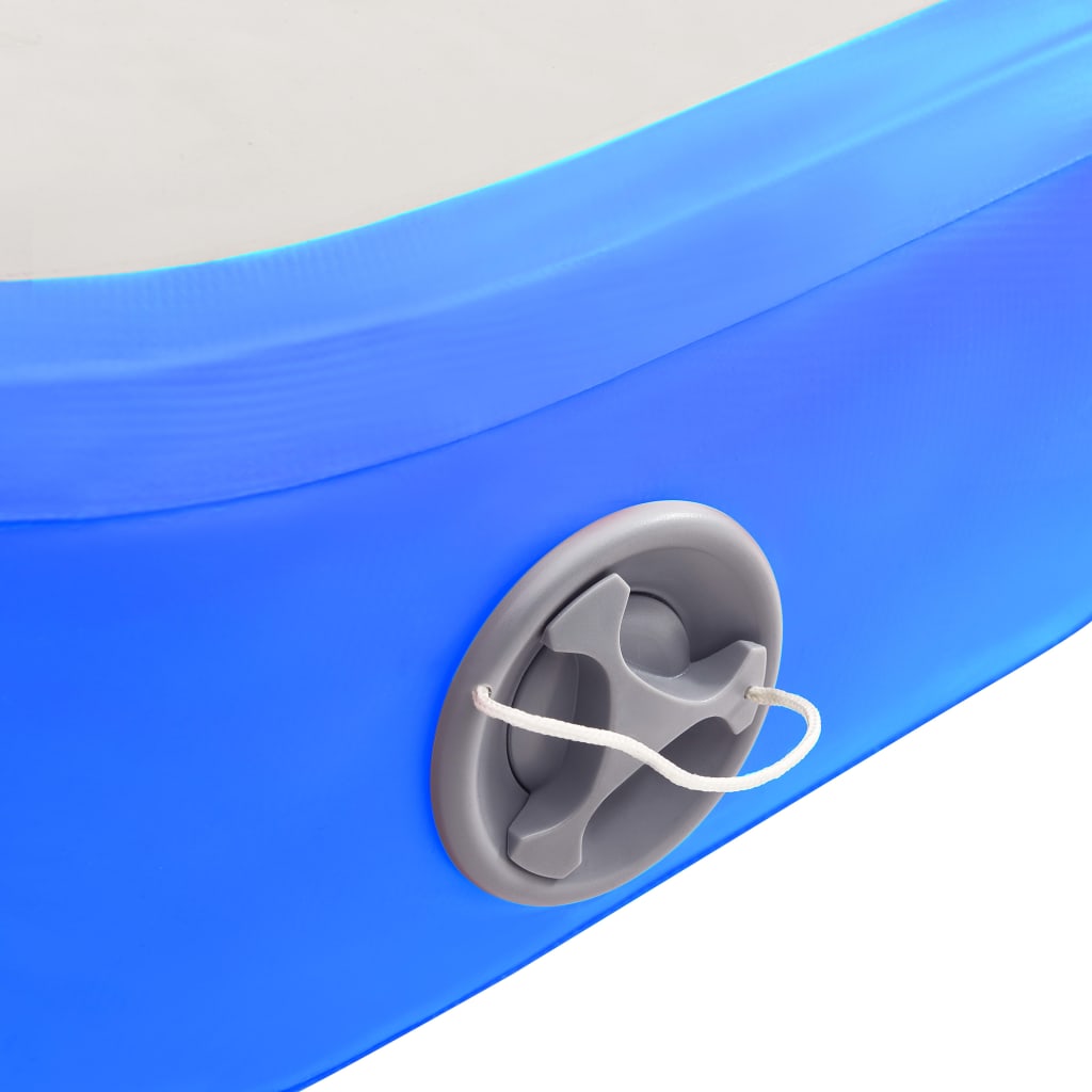 vidaXL Aufblasbare Gymnastikmatte mit Pumpe 800x100x15 cm PVC Blau