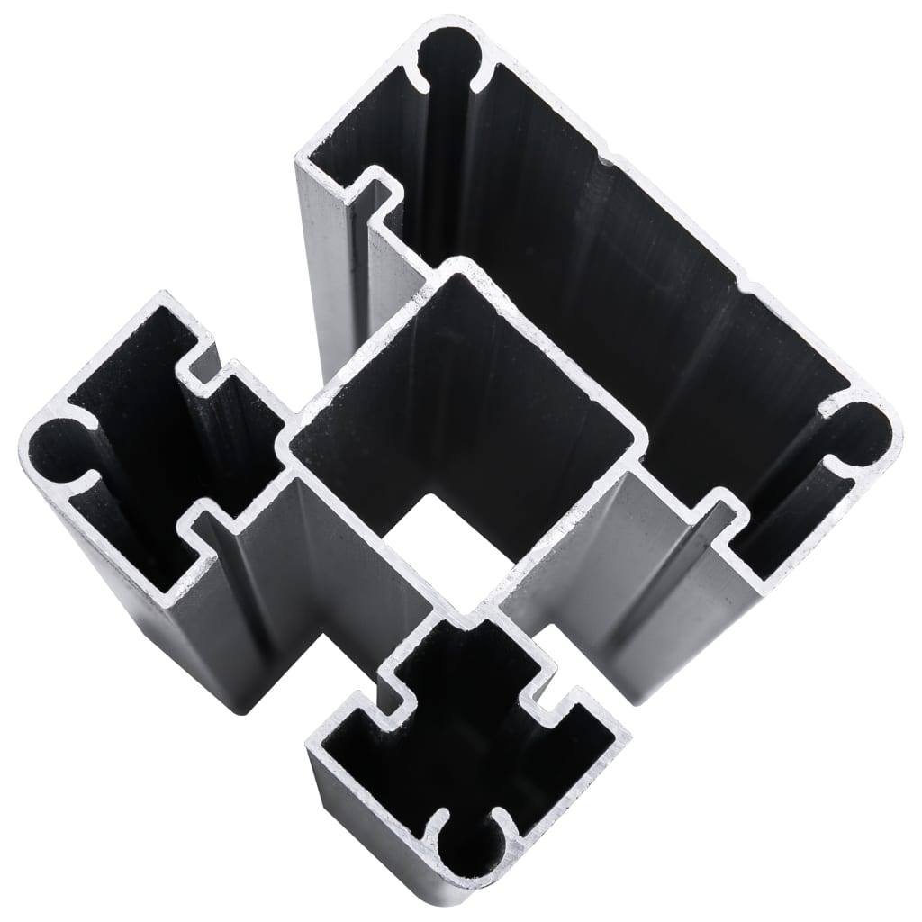vidaXL WPC Zaun-Set 4 Quadrate + 1 Schräge 792x186 cm Grau