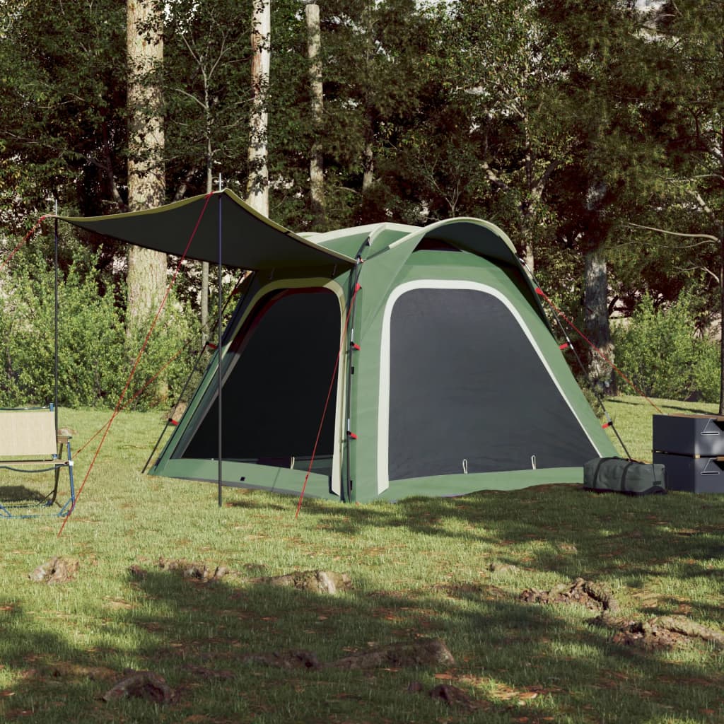 vidaXL Campingzelt 4 Personen Grün Quick Release Wasserfest
