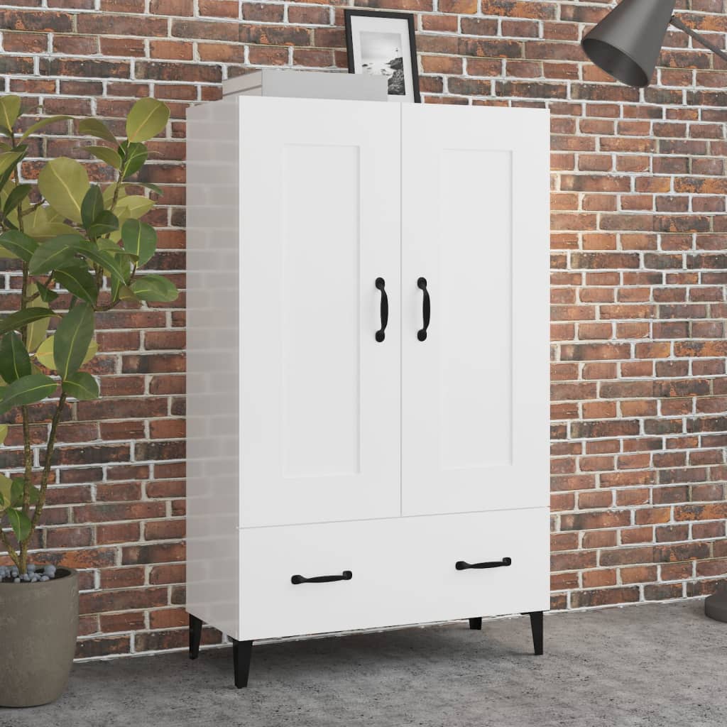 vidaXL Highboard Hochglanz-Weiß 70x31x115 cm Holzwerkstoff