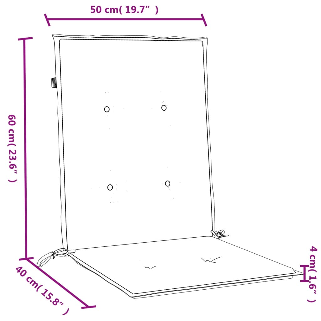 vidaXL Niedriglehner-Auflagen 4 Stk. Dunkelgrau 100x50x4 cm Stoff