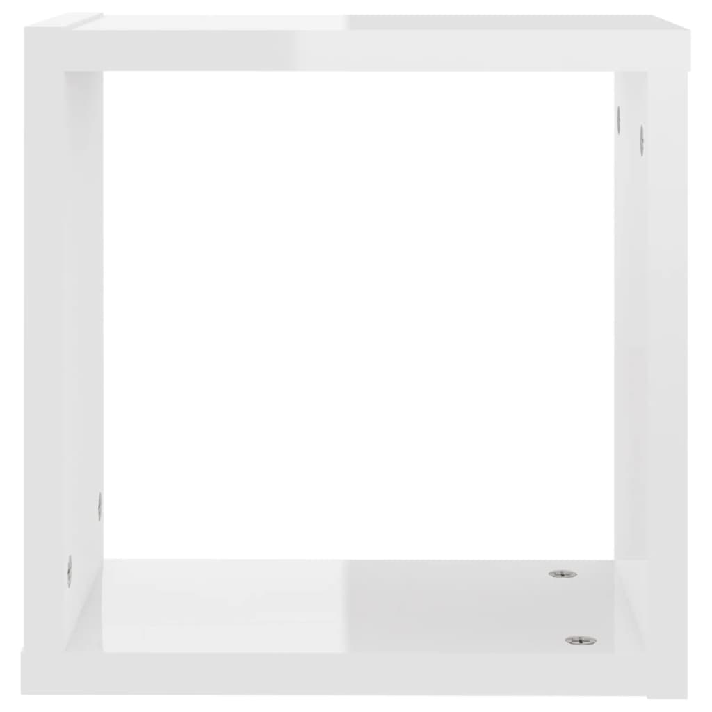 vidaXL Würfelregale 2 Stk. Hochglanz-Weiß 30x15x30 cm