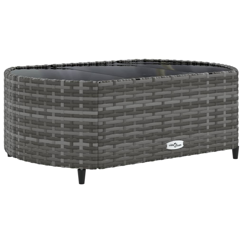 vidaXL 7-tlg. Garten-Sofagarnitur mit Kissen Grau Poly Rattan