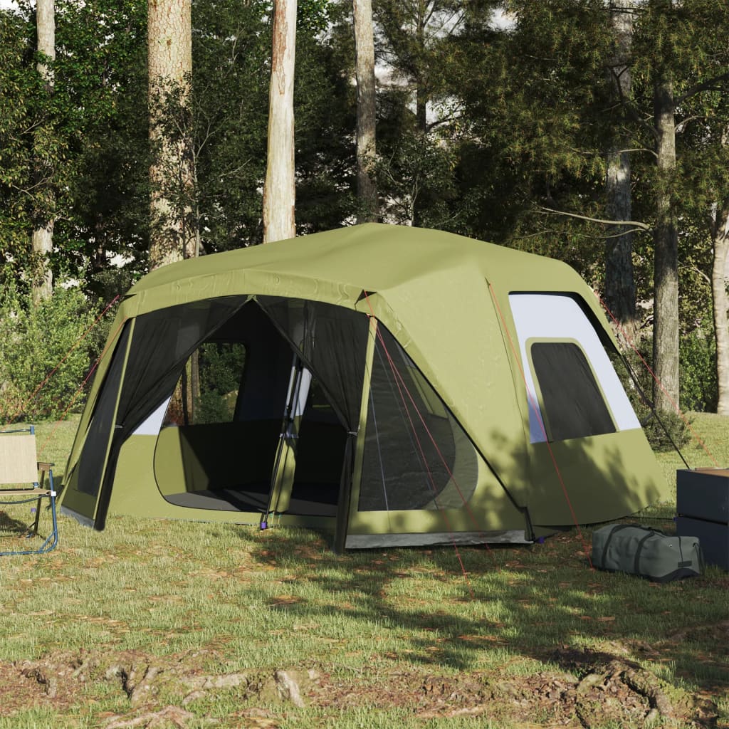 vidaXL Campingzelt 10 Personen Grün Wasserfest