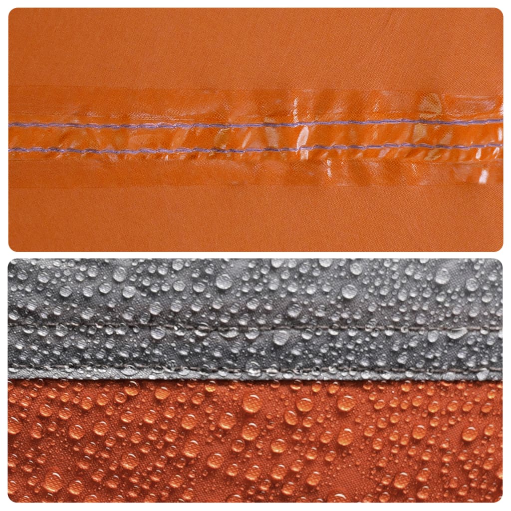 vidaXL Lagerzelt Grau und Orange 204x183x178 cm 185T Taft