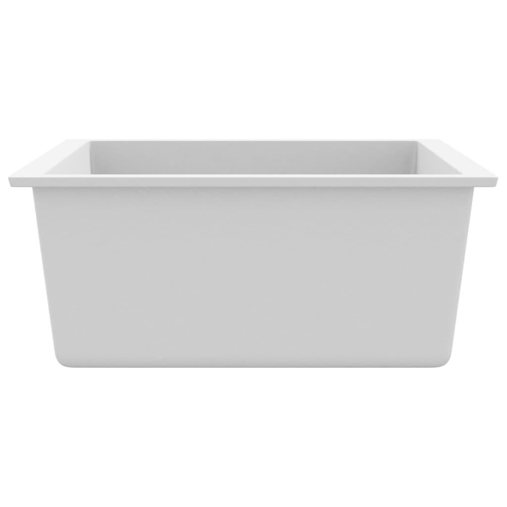 vidaXL Küchenspüle mit Überlauf Weiß Granit